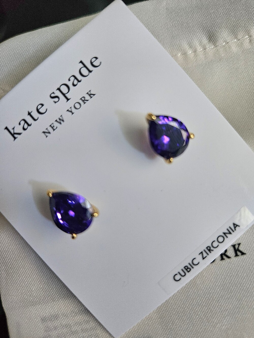 Kate Spade Purple Studs - Picture 4 of 5